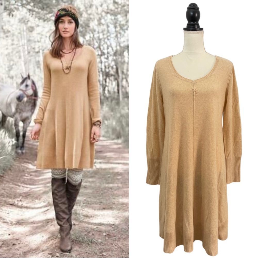 Sundance Tan Long Sleeve Dress Size S - EUC